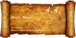 Abel Axel névjegykártya